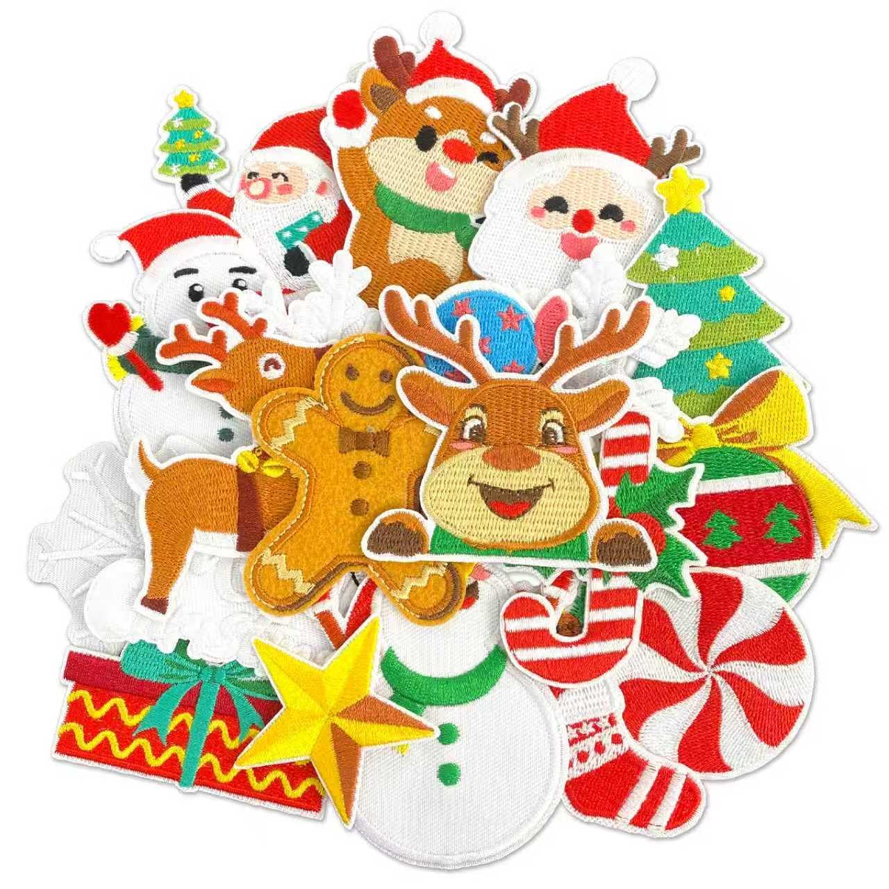32Pcs Christmas Iron on Patches, Christmas sew on Patches for Clothing, Hats, Backpacks, Jackets, and Bags BST326H