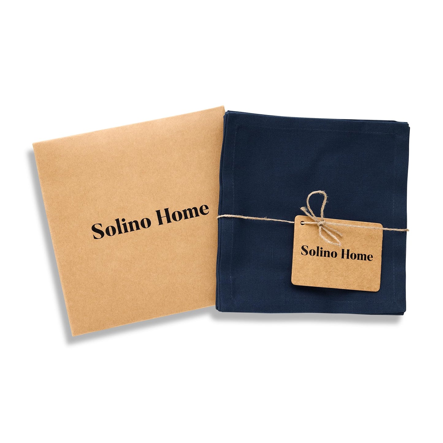 Solino Home Cotton Linen Cocktail Napkins Black, Dru 6 x 6 in, Set of 12 | Small Cloth Napkins for cocktails, coasters and appetizer serving | soft cotton linen weave, artisan crafted | fully washable BST326SOLH