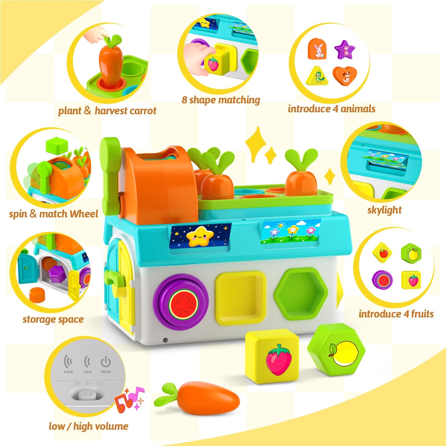 Montessori Toys for 1-2 Year Old Boys Girls Little Sprouts Playhouse N27