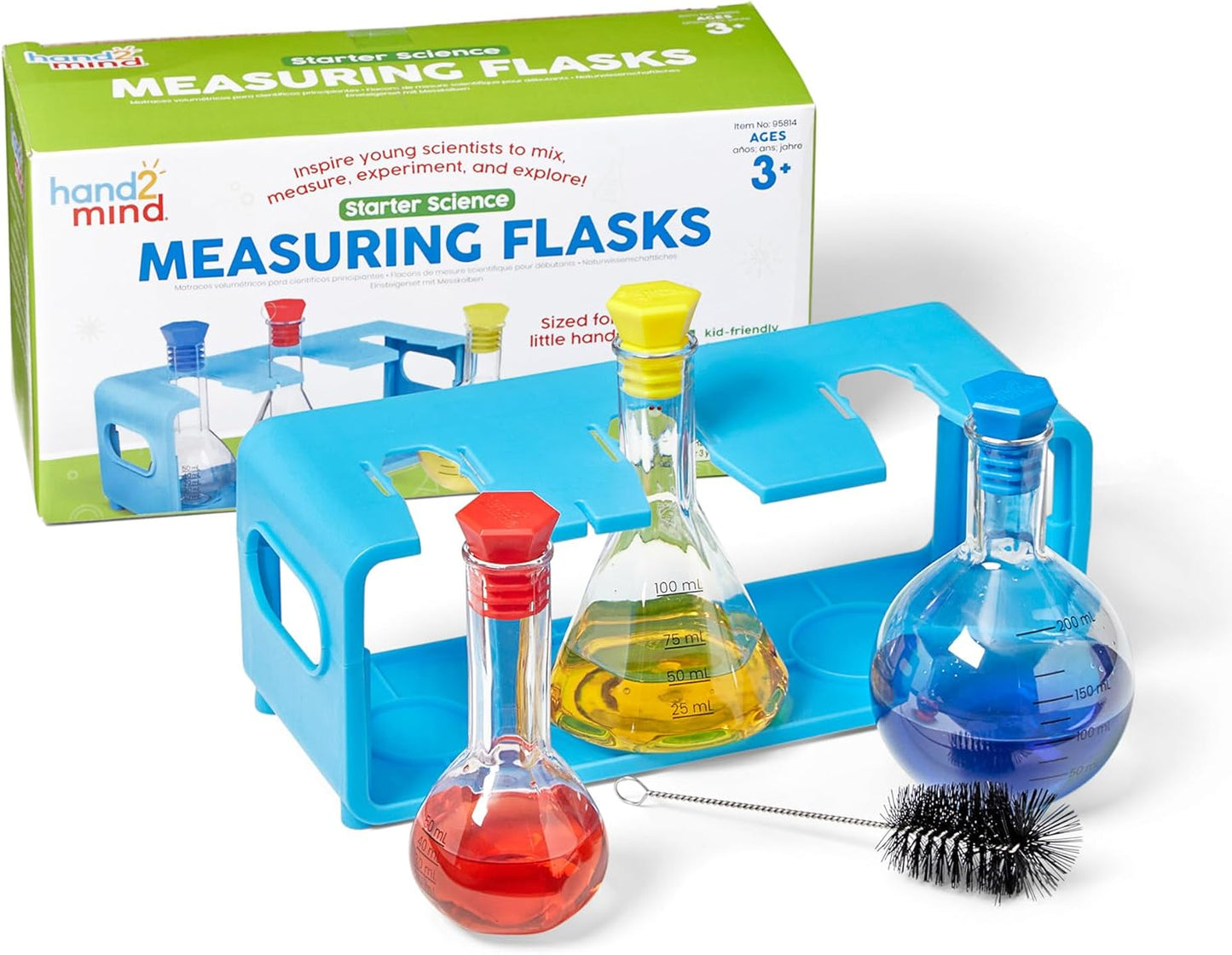 Hand2Mind Starter Science Measuring Flask Set - Plastic Beakers 100