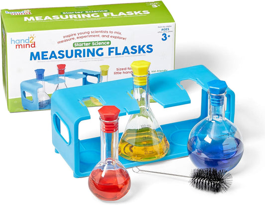 Hand2Mind Starter Science Measuring Flask Set - Plastic Beakers 100