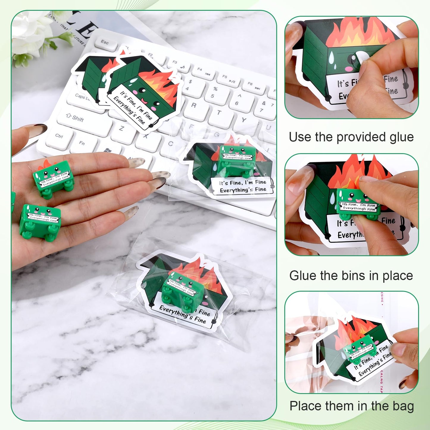 30 Set Dumpster Mini Dumpster Desk Accessories Ornament Employee Appreciation Gifts Resin Trash Shape Funny Office Gifts Fire Desk Decor for Support Graduation Teacher BST220