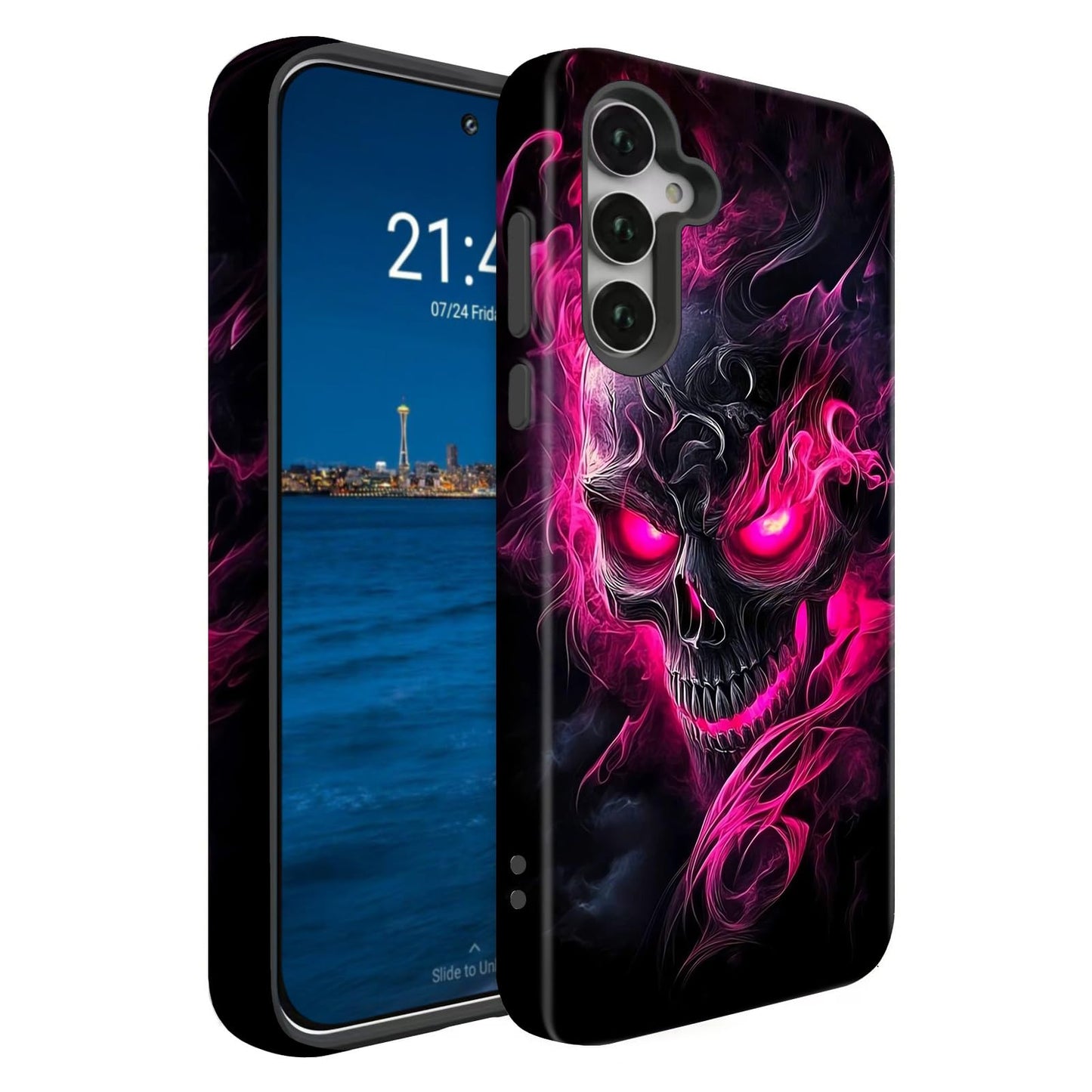 Compatible for Samsung Galaxy A15 5G Case, Dual Layer Heavy Duty 2 in 1 Shockproof Protective Phone Case,Burnt Wood American Flag WN420