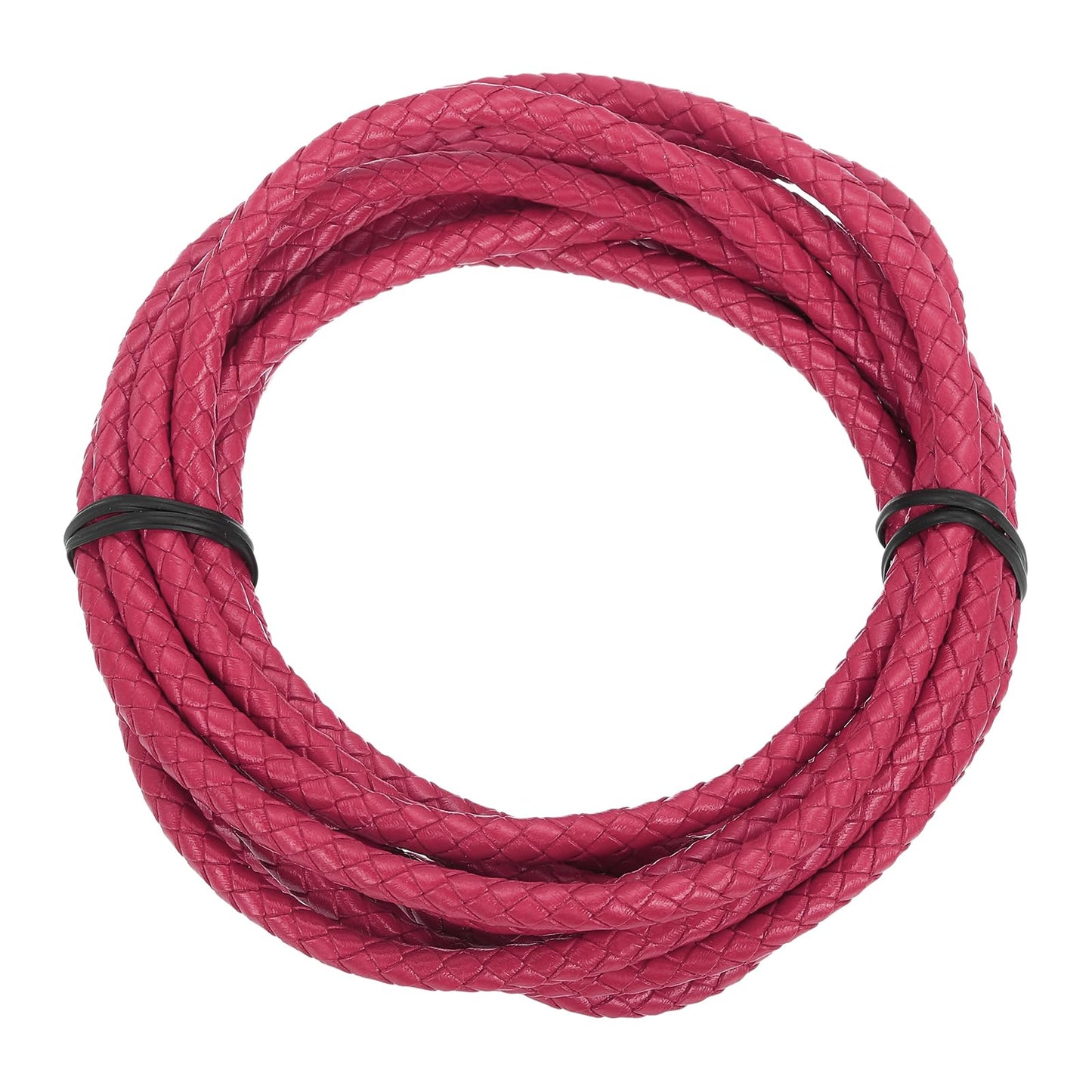 MECCANIXITY 1.1 Yards Bolo Tie Cord 6mm Diameter Round Braided Leather Strip 1 Meter Long for Bracelet Necklace Beading, Yellow WN420