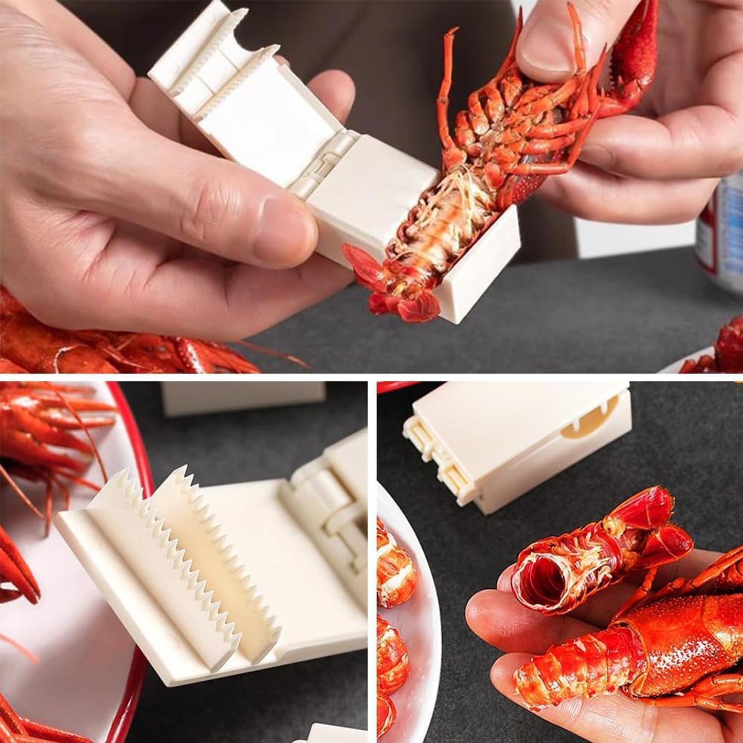Crawfish Peeler, Crawfish Shucker, Crayfish Shelling Device Shrimp Peeler Kitchen Gadgets, Shrimp Peeler and Deveiner Tool,Universal Crayfish Shelling Device,Household Restaurant Easily Remove【3pcs】 WN420