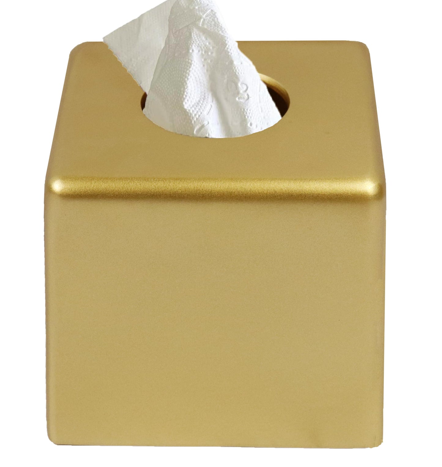 Square Tissue Box Cover Decorative Kleenex Box Holder for Bathroom & Living Room with Handcrafted Texture (colla Gold) BST220