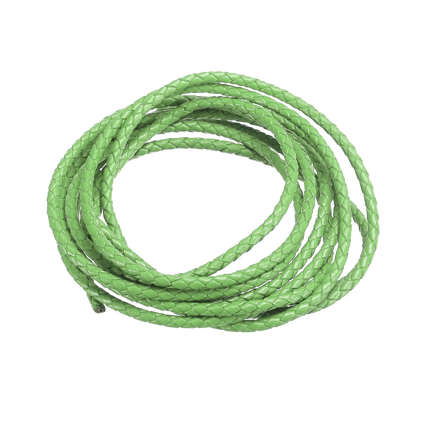uxcell Leather Cord, 2.2 Yards 4mm Dia Braided String Strip for Purse Handbag Shoelace DIY Crafts Bracelet Making, Yellow BST326L