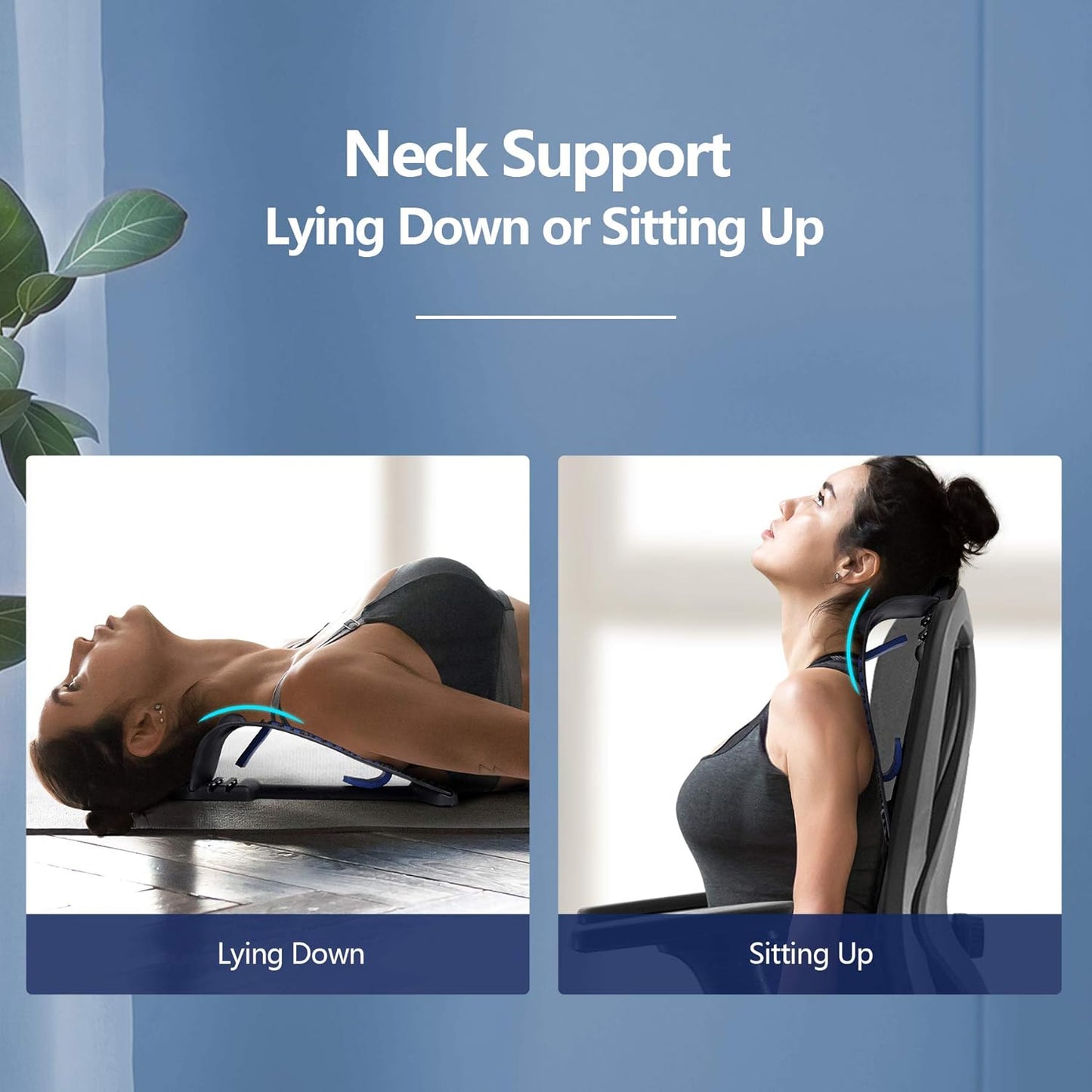 RESTCLOUD Neck Stretcher for Neck Pain Relief, Upper Back and Shoulder Relaxer for Muscle Relax and Spine Alignment, Cervical Traction Device Adjustable 4 Level