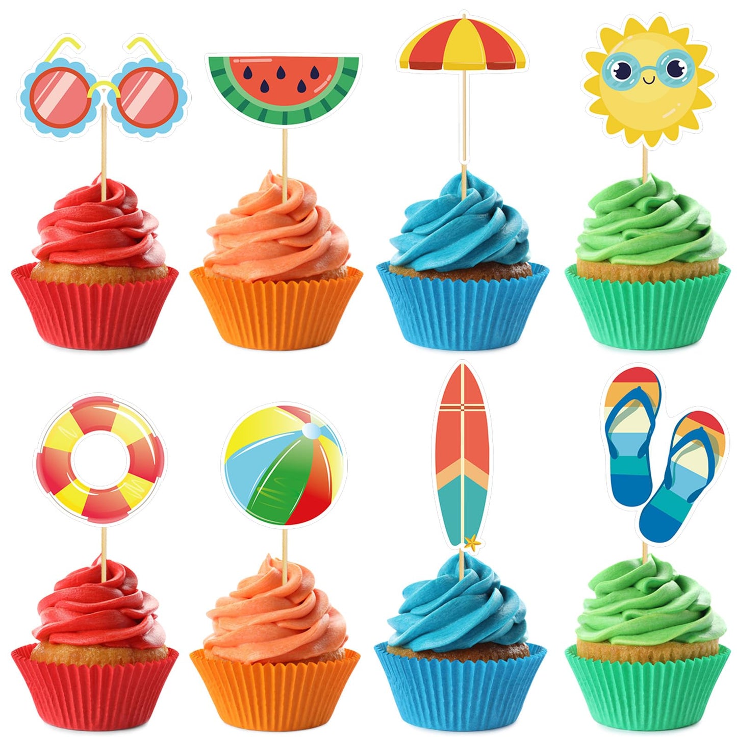 48 Pack Casino Cupcake Toppers Glitter Poker Chips Dices Mini Slot Machine Cupcake Picks for Las Vegas Casino Night Theme Birthday Party Baby Shower Decoration Supplies BST220