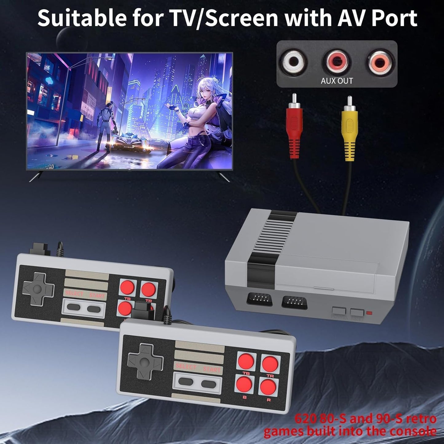 Wireless Entertainment System 2.4g Wireless GamePad built-in 620 classic games 88