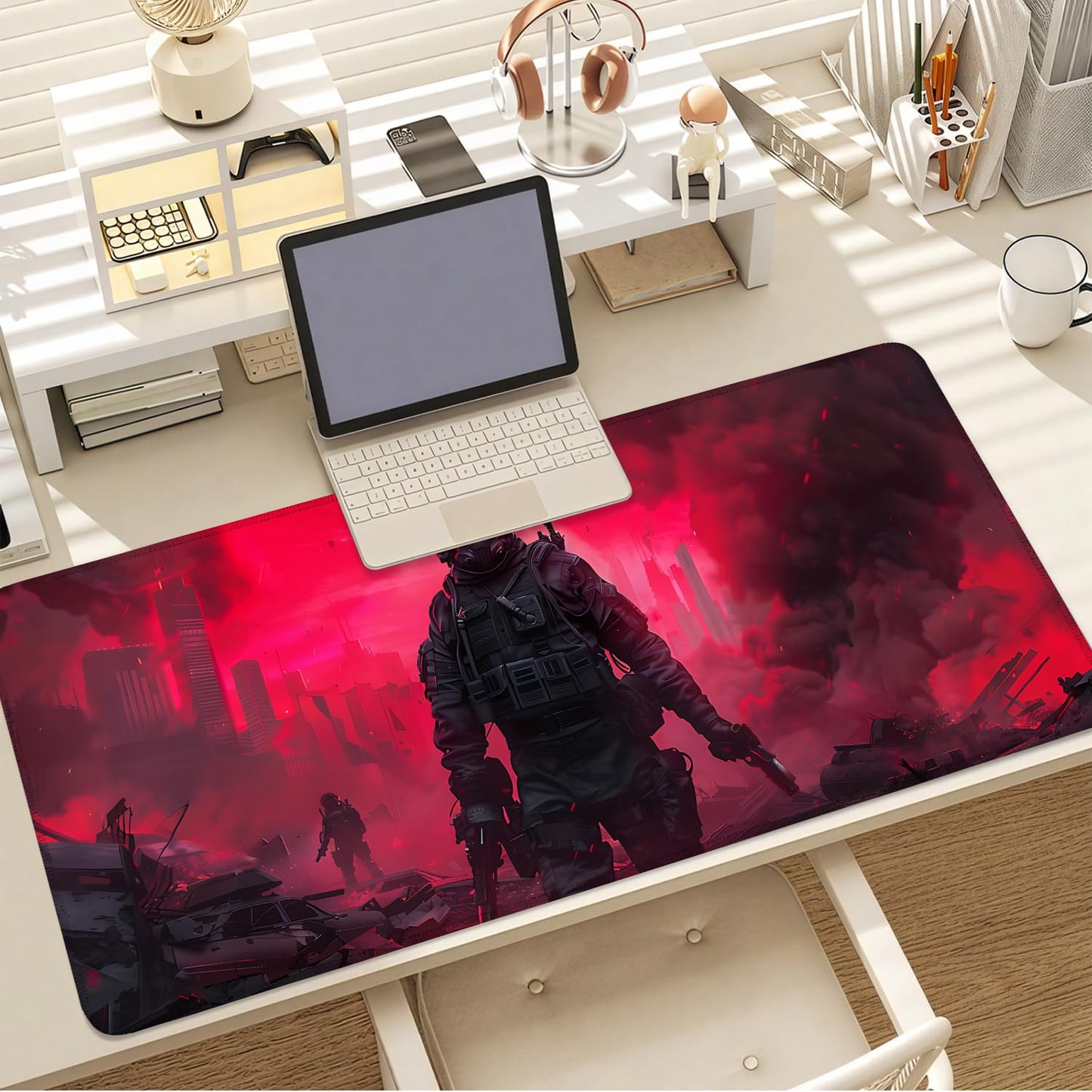 Mouse Pad Gaming Mousepad 31.5 x 11.8in Large Mouse Pad for Keyboard and Mouse with Anti-Slip Rubber Base, Keyboard Pad XL Mouse Mat for Home and Office,Snowy Forest WN420