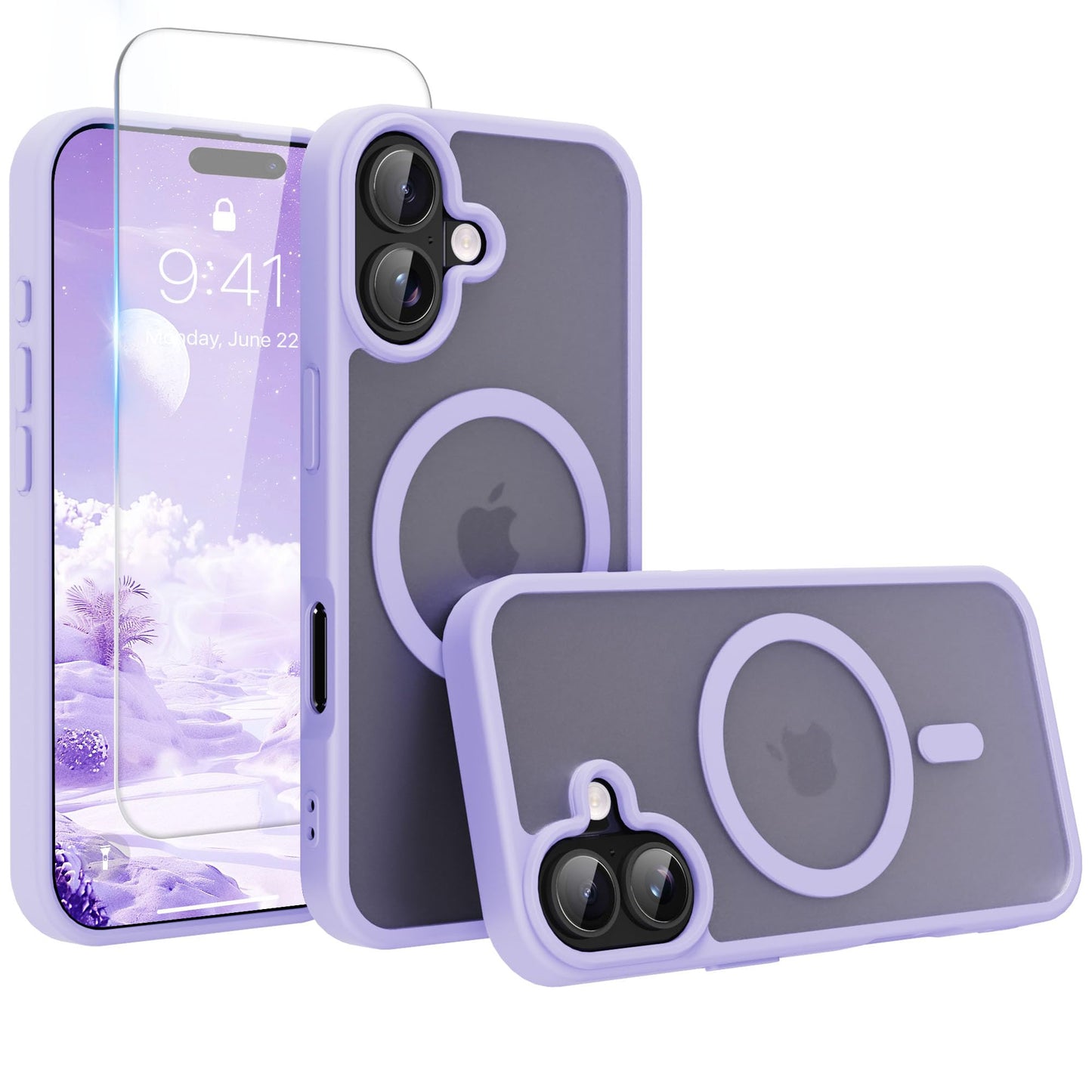 Magnetic for iPhone 17 Air Phone Case, [Compatible with MagSafe], Screen Protector X1, [Military Grade Drop Protection],Matte Finish,Slim,Shockproof,Protective (Black, iPhone 17 AIR) WN420
