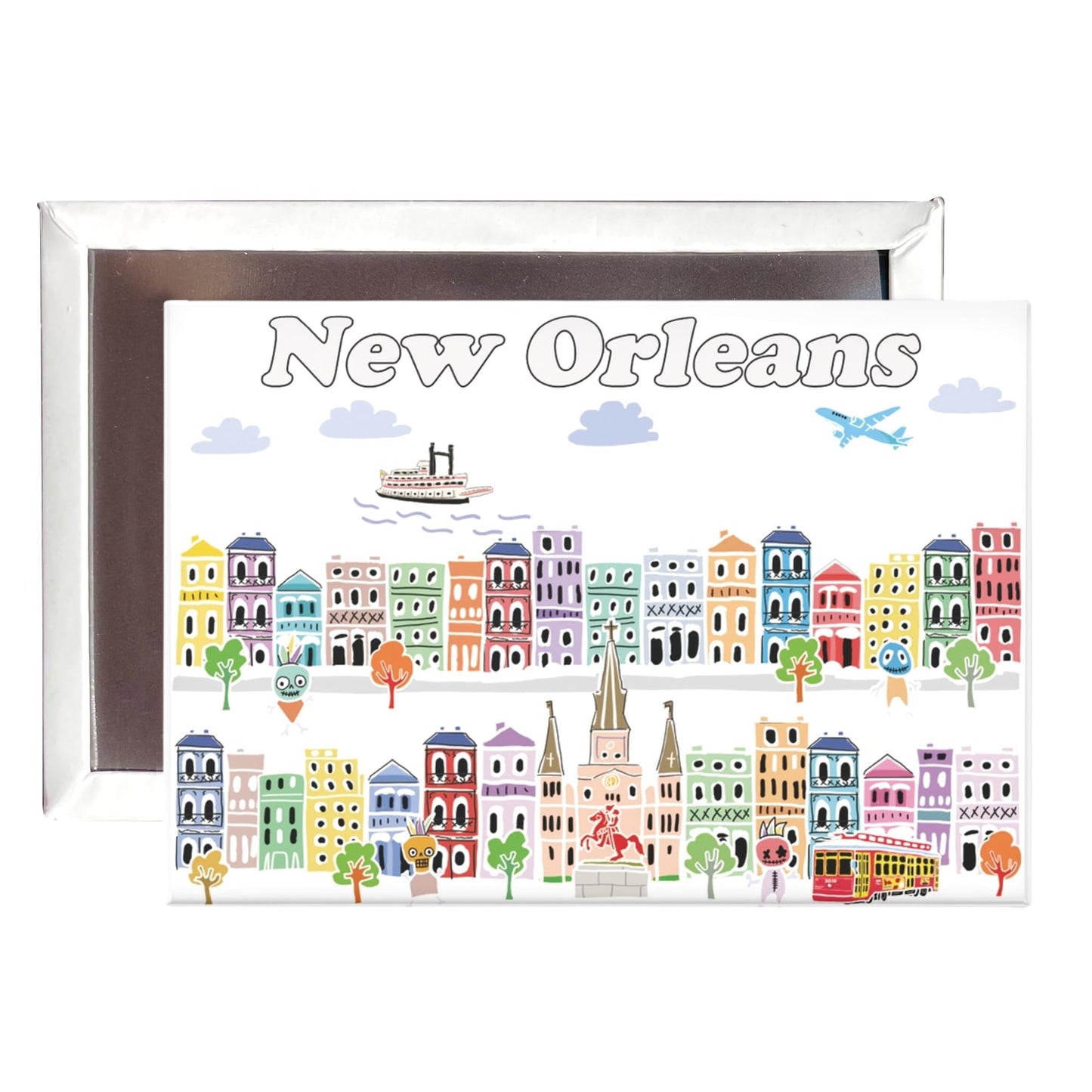 City Themed Artwork Magnet Collection by Beary Blu - Designed in The USA, Collectible Souvenirs Gifts 2.5" x 3.5" (Dallas) BST220