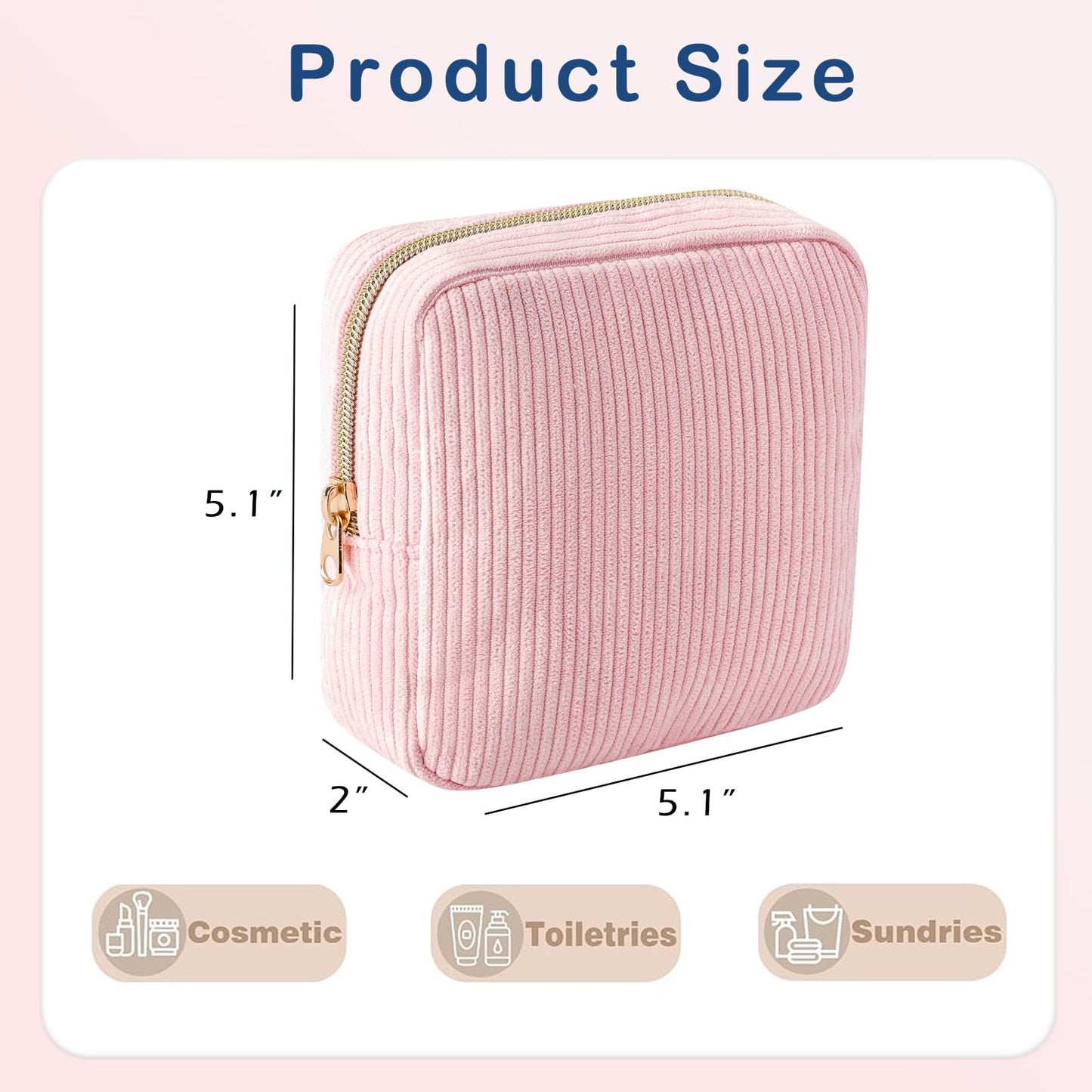 uekeboag Cute Small Corduroy Zipper Makeup Bag, Mini Coquette Aesthetic Pouch with Bear Pattern for for Purse,Key Pocket Lipstick Bag Card Holder Data Cable Organizer (12Hot Pink) BST220