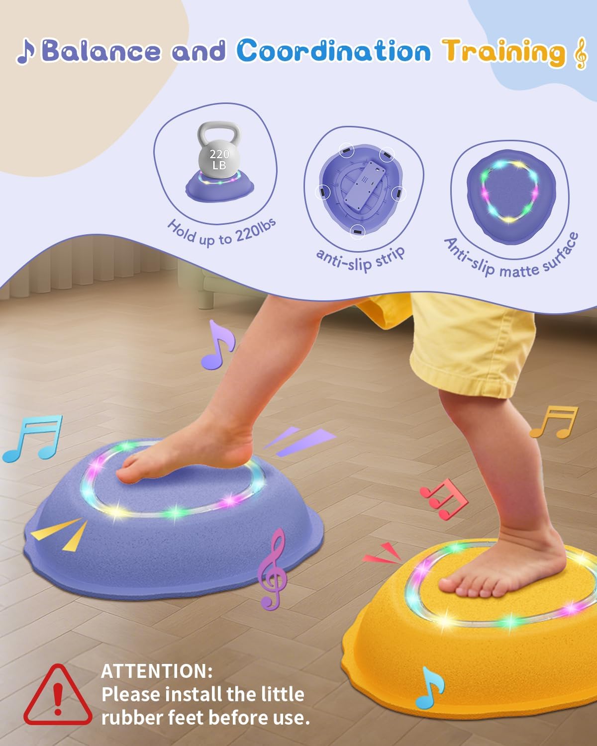 Light Up Rechargeable Stepping Stones for Kids 67