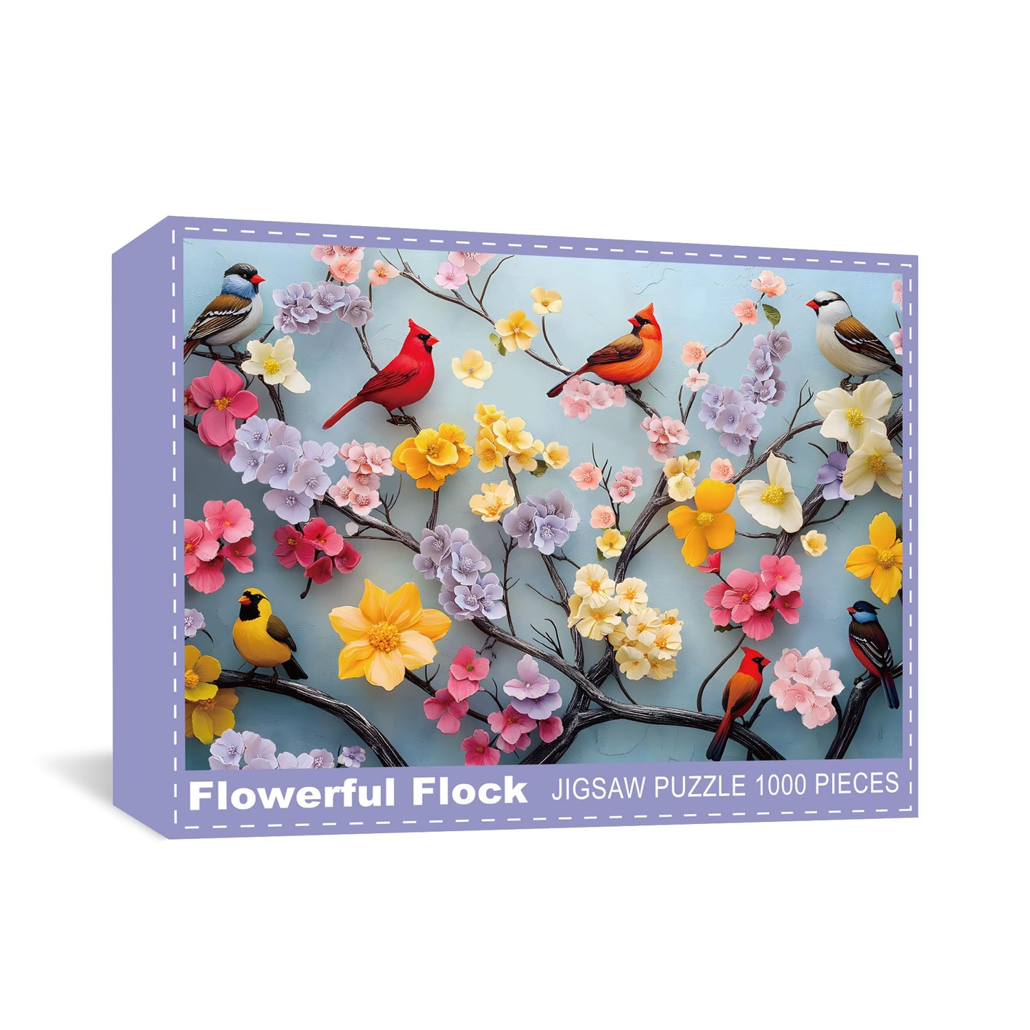 Puzzles for Adults 1000 Pieces, Flower Mosaic Jigsaw Puzzles - Hummingbird in Blossom, Piece Relax Puzzles for Family WN420