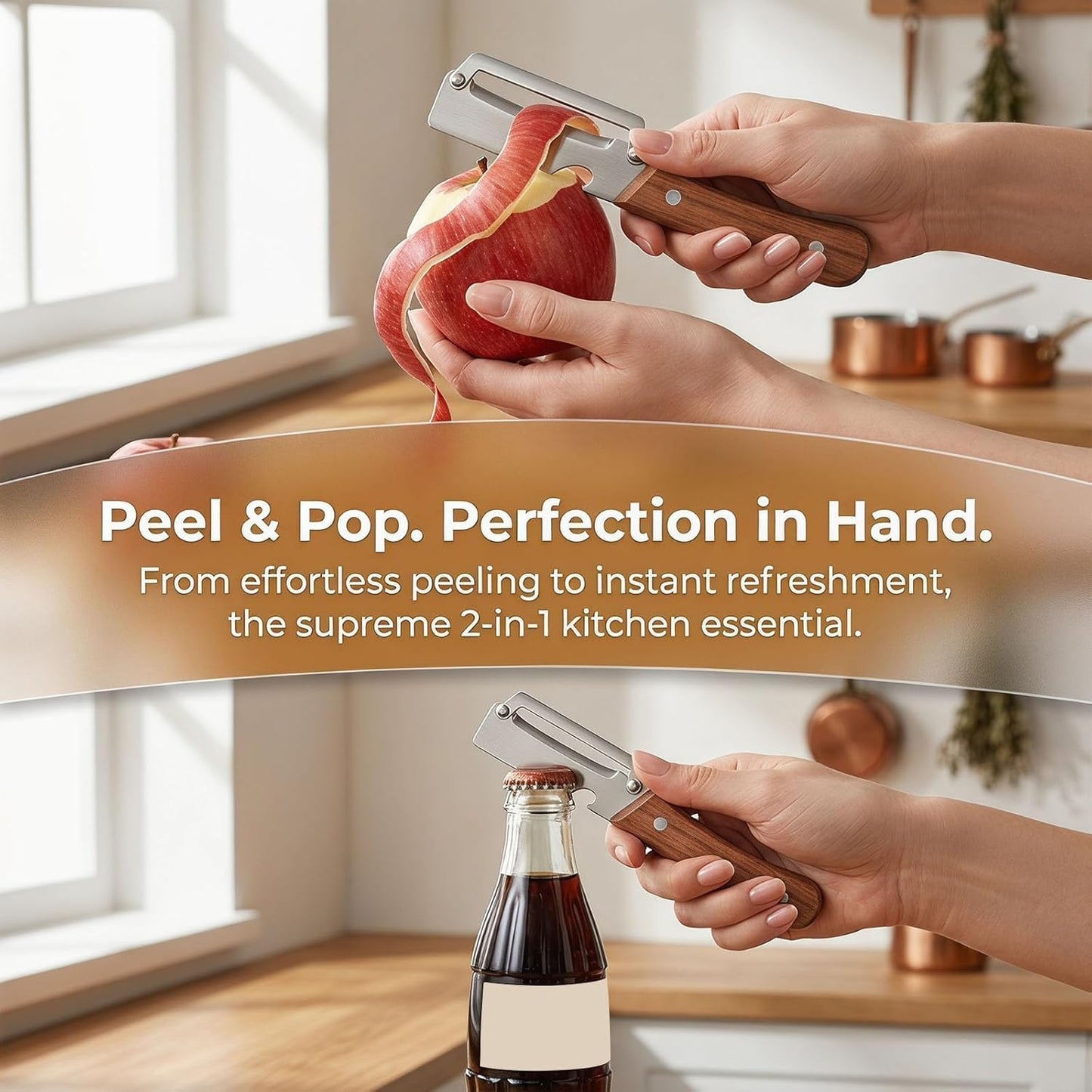 2pcs 2 in 1 Multi Functional Vegetable Peeler, 2 in 1 Fruit Peeler and Bottle Opener,Sturdy and durable, Suitable for potatoes, vegetables, apples, carrots, etc BST202