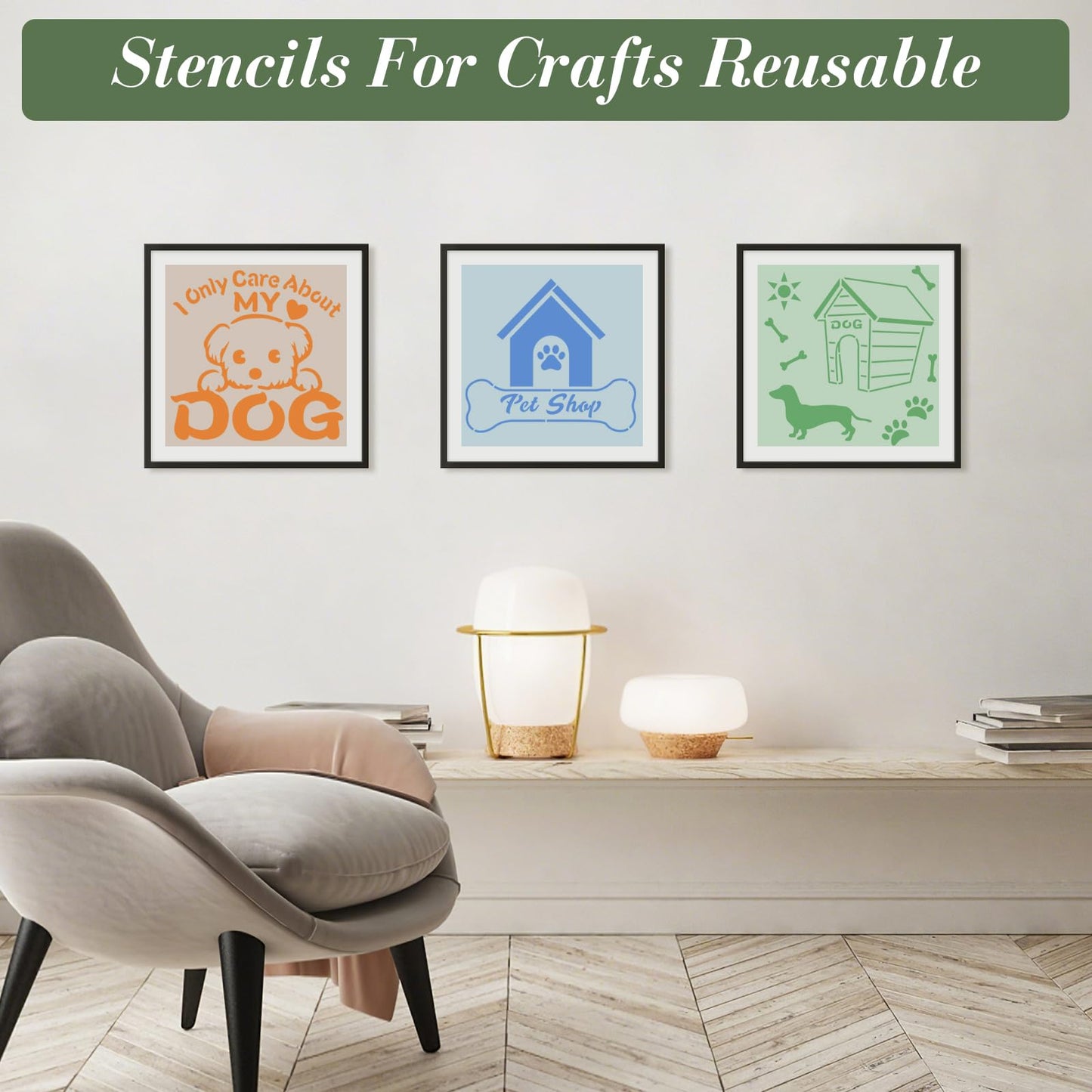 Letter Stencils for Crafts Reusable 42Pcs Number Stencils(5 Inch Font) | DIY Art Painting Stencil Furniture Decor Kit for Wood Embroidery Wall Silk Screen Journaling BST202