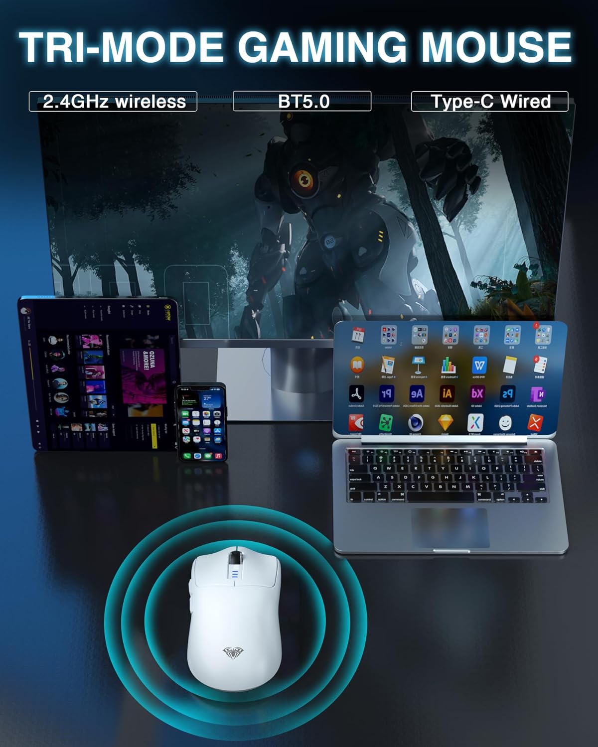 AULA SC580 Wireless Gaming Mouse 88