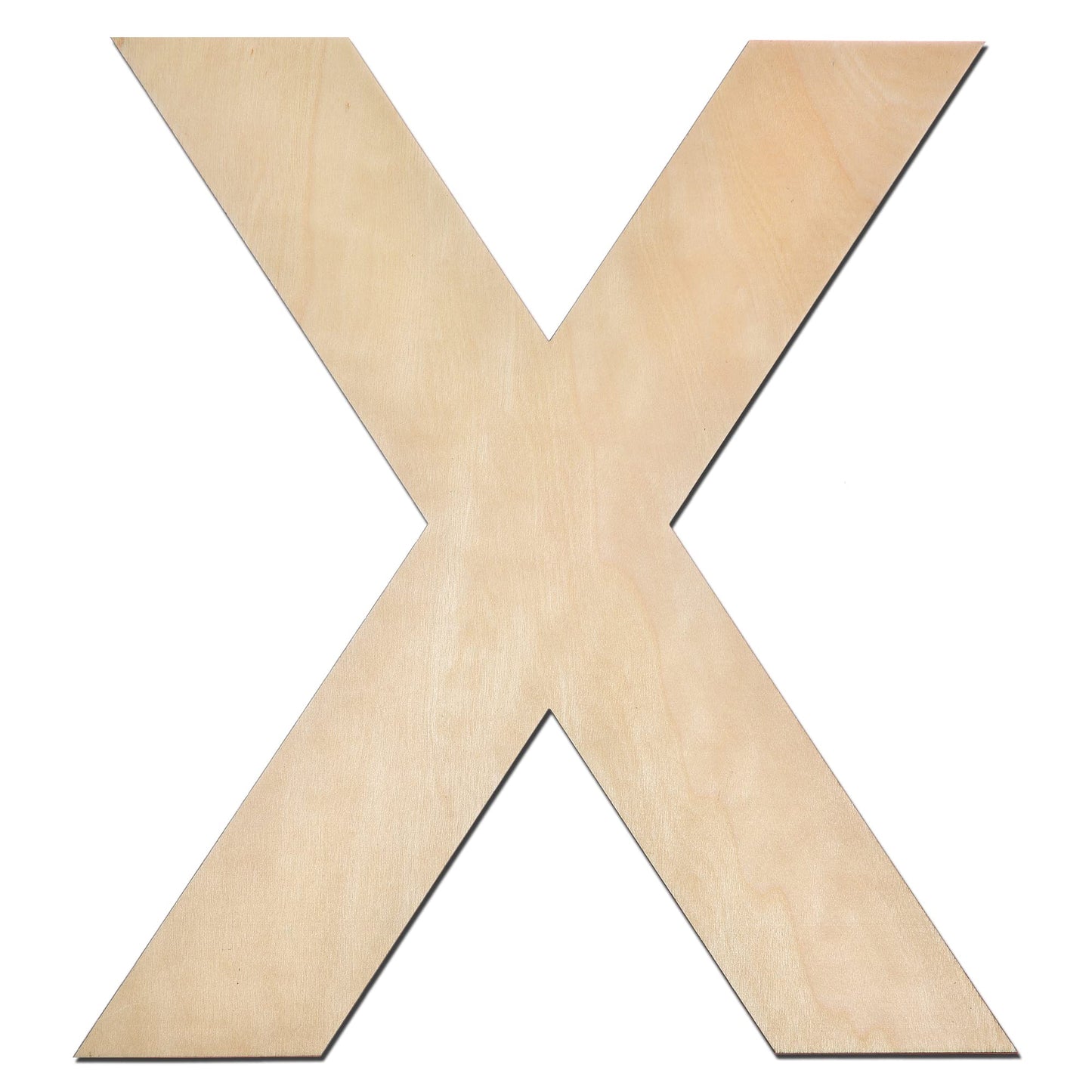 12 Inch Wooden Letter X, 1/4 Inch Thick Large Unfinished Wood Letter for Home Wall Decor, DIY Crafts BST220