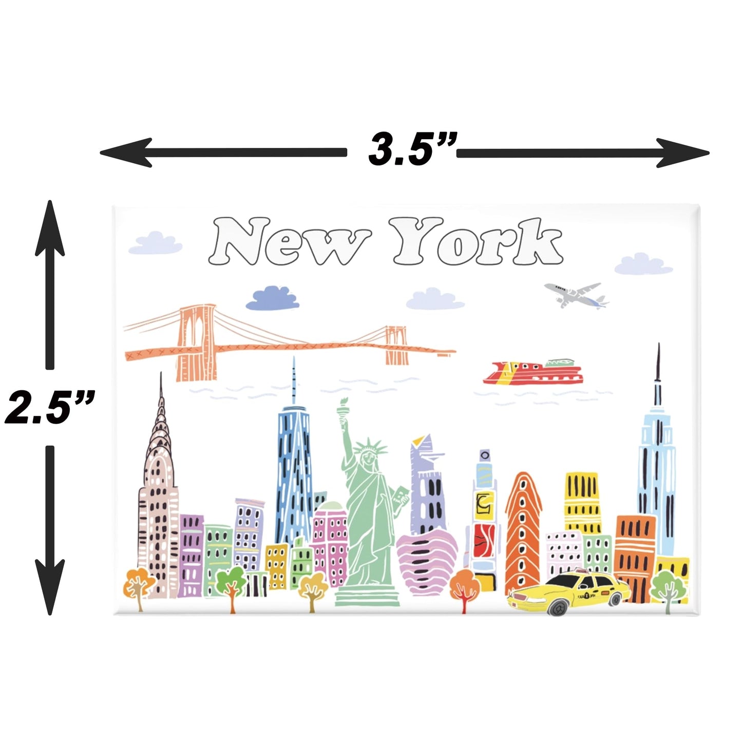 City Themed Artwork Magnet Collection by Beary Blu - Designed in The USA, Collectible Souvenirs Gifts 2.5" x 3.5" (Dallas) BST220