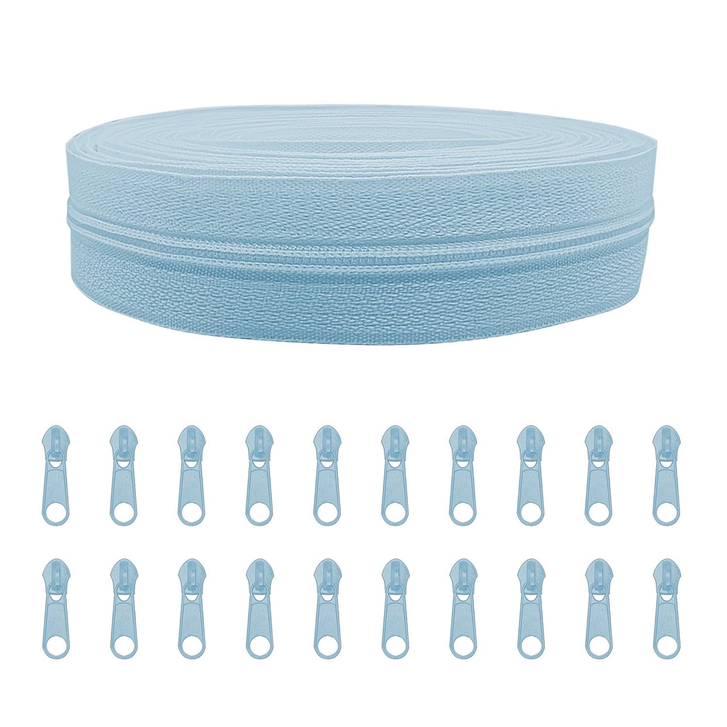 ANPURZII NO.3 Nylon Coil White Zippers by The Yard Bulk 10 Yards with 20pcs Zipper Sliders for DIY Sewing Tailor Craft Bags (White) BST220