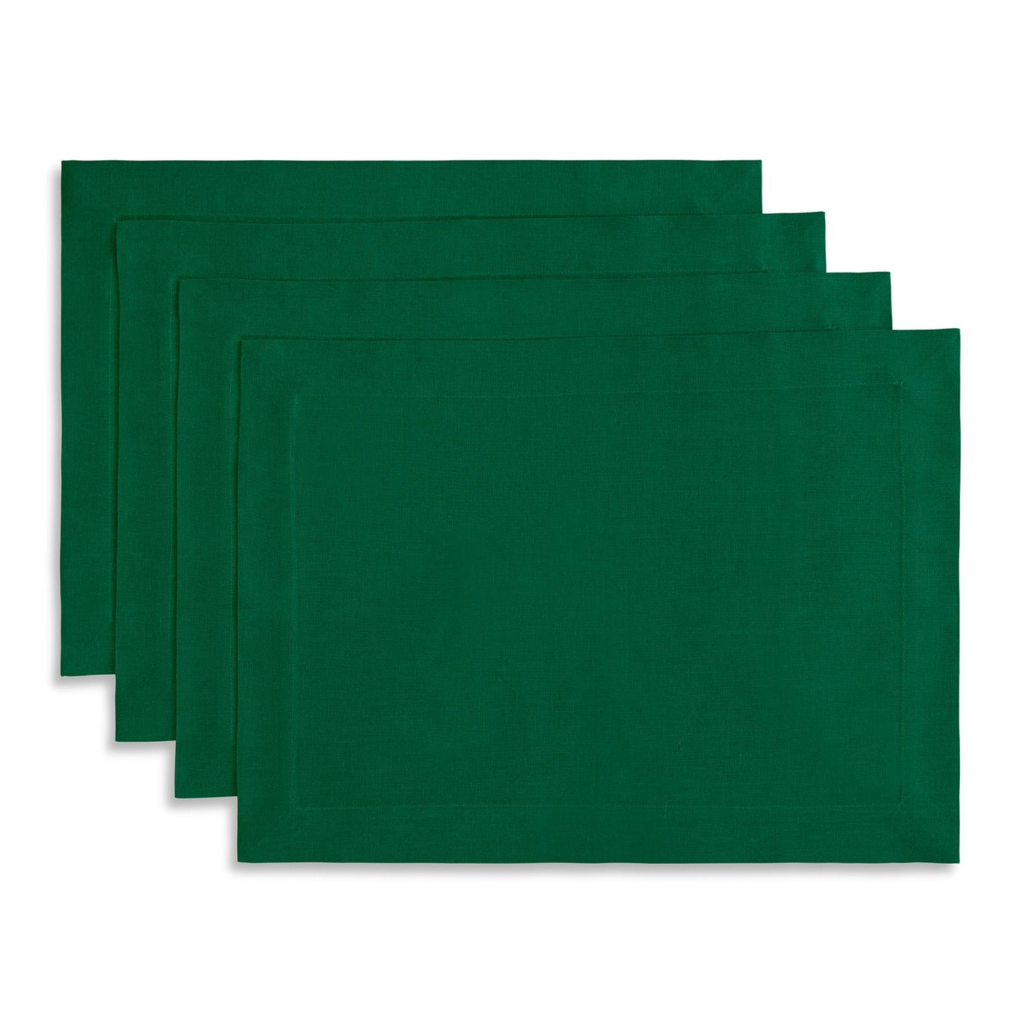 Solino Home 100% Linen Square Placemats White, Fete 14 x 14 in, Set of 4 | Square Table Mats square place settings for daily and festive dining; neatly mitered corners; Pure Linen; OEKO-TEX Certified BST326SOLH