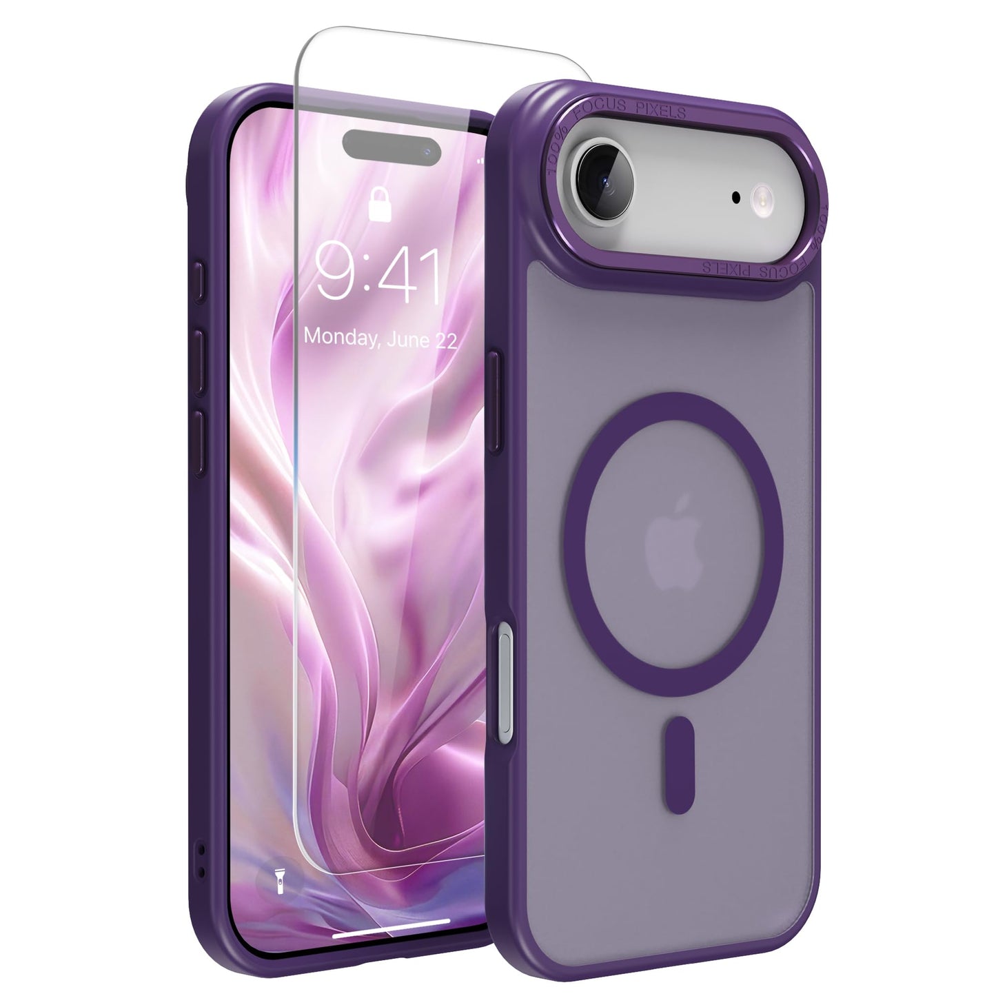 Magnetic for iPhone 17 Air Phone Case, [Compatible with MagSafe], Screen Protector X1, [Military Grade Drop Protection],Matte Finish,Slim,Shockproof,Protective (Black, iPhone 17 AIR) WN420