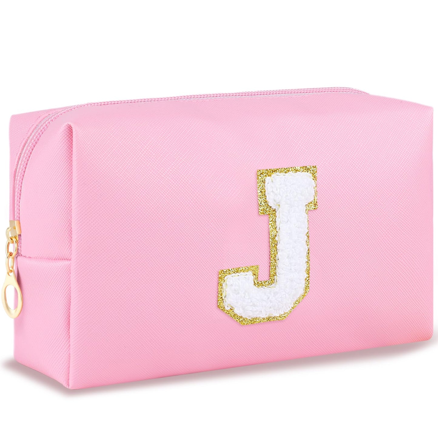 URSKYTOUS Gifts for Girls Initial Makeup Bag Personalized Cosmetic Bag with Zipper Cute Travel Toiletry Bag Waterproof PU Preppy Makeup Pouch Birthday Gift for Teen Girls Women(Blue P) BST326L
