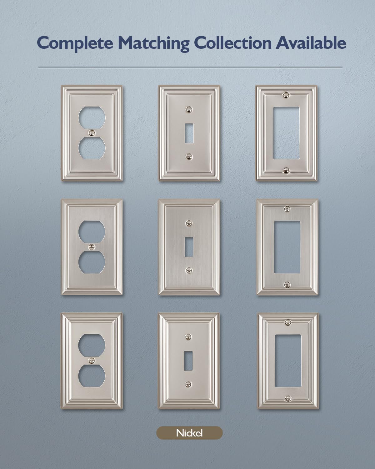 Decorative Metal Wall Plates, Switch Plates Outlet Covers (Off White/1 Decorator 4 Pack) WN420