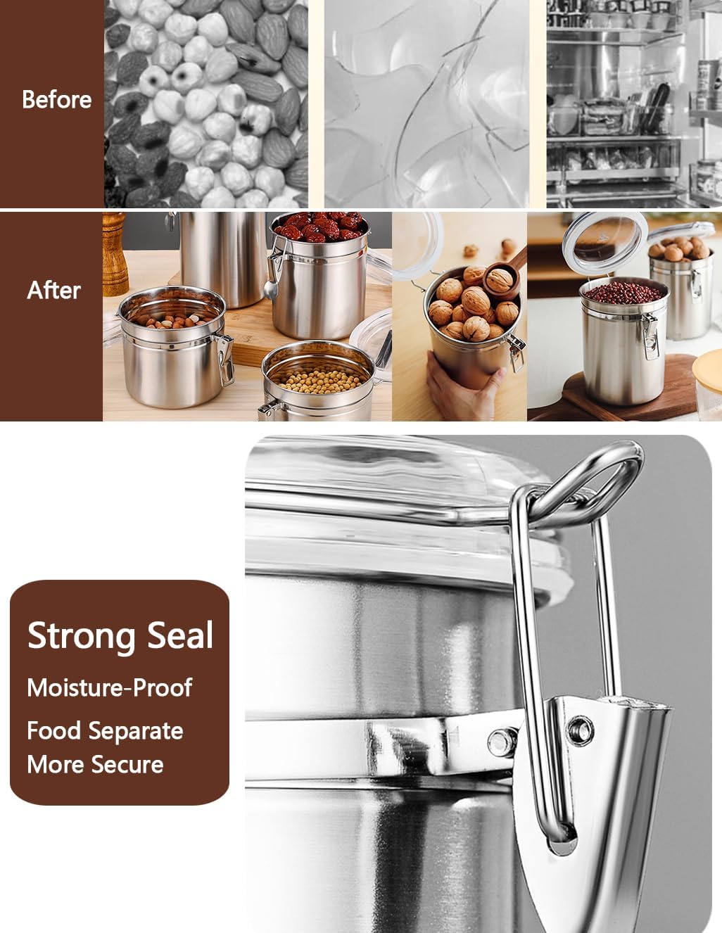 WALKTOSUN Stainless Steel Coffee Canister 78