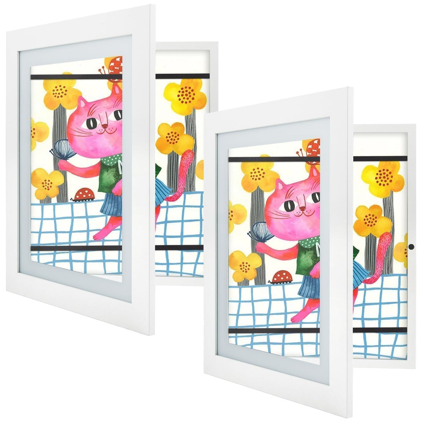 Golden State Art, 8.5x11 Kids Art Frames, Front-Opening Picture Frame Great for Kids Drawings, Artworks, Children Art Projects, Schoolwork, Home or Office (Walnut, Set of 2) BST220