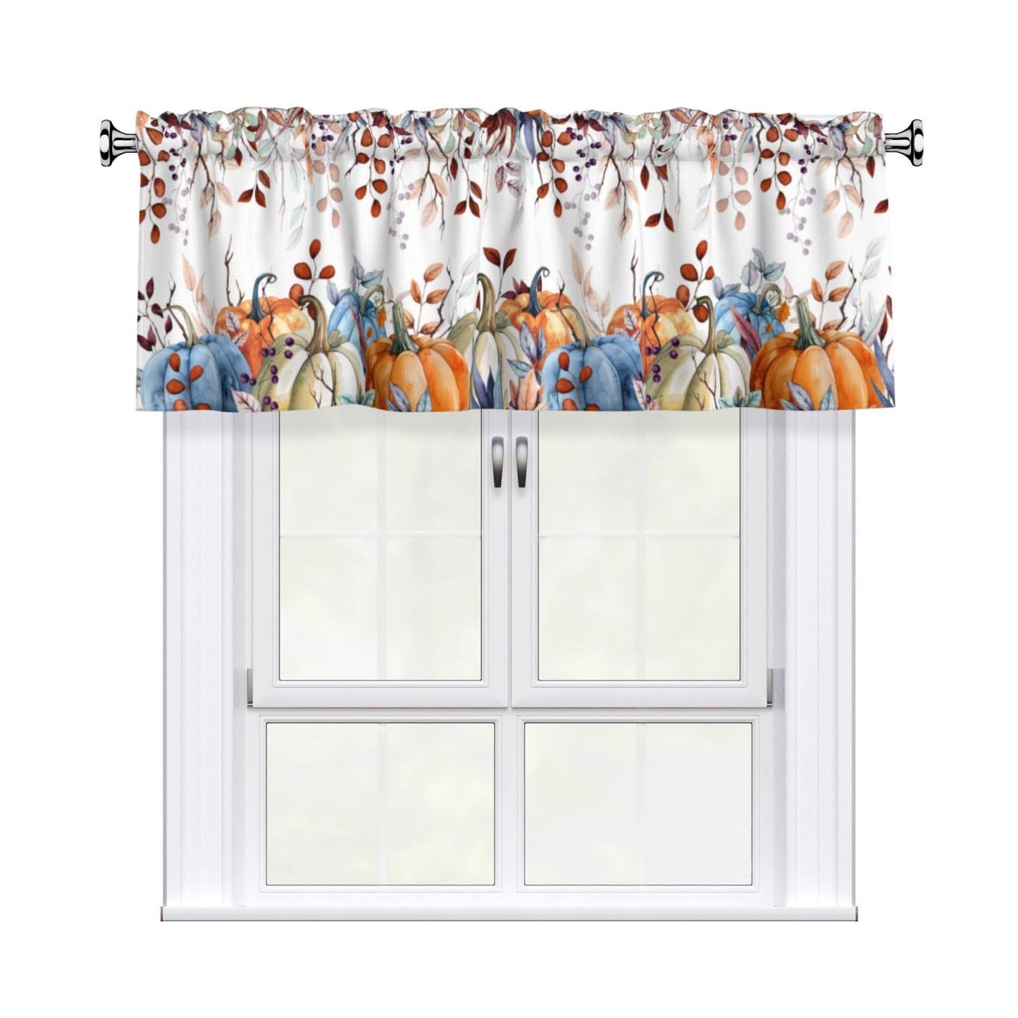 Patriotic Valance for Kitchen 2 Pack 54"x18" American Flag Curtains for Windows Red White Blue Stars 4th of July Independence Day Eucalyptus Leaf Window Treatment Rod Pocket Valance for Home Decor BST326L
