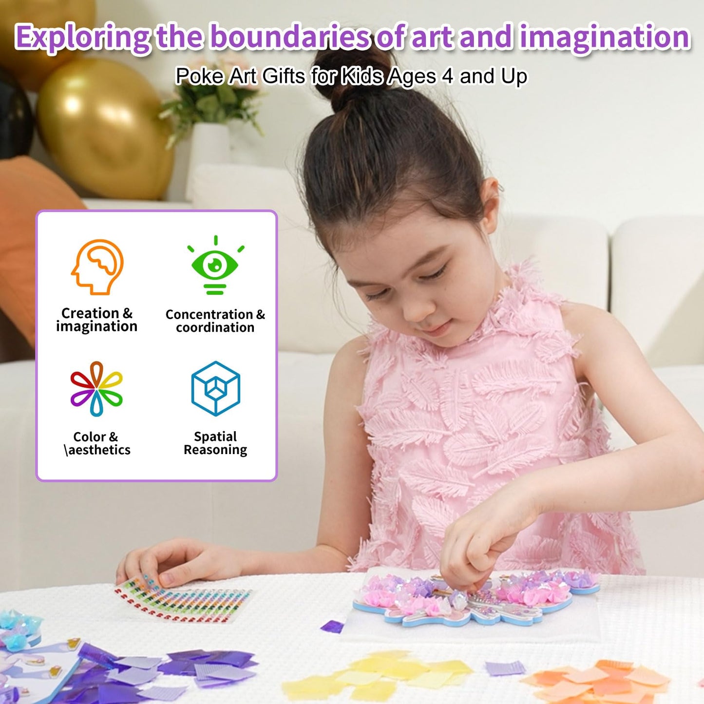 MyPixie Poke Art Kits for Girls, Arts and Crafts for Kids 4-8, DIY Creative Activity Toys, Christmas Birthday Gifts for Girls 4 5 6 7 8 9 10 Year Old