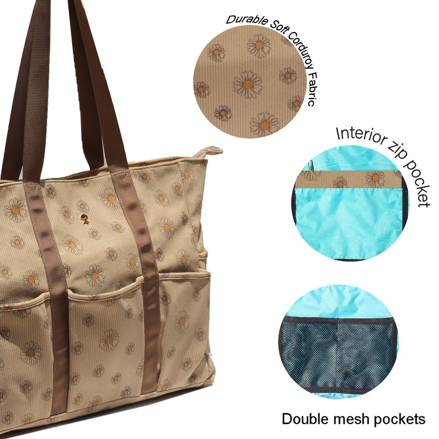 ESVAN Utility Tote Bag Weekender Duffle Bag with 13 Pockets - Perfect for Travel, Work, Gym, Beach, Teachers, and Nurses BST326H