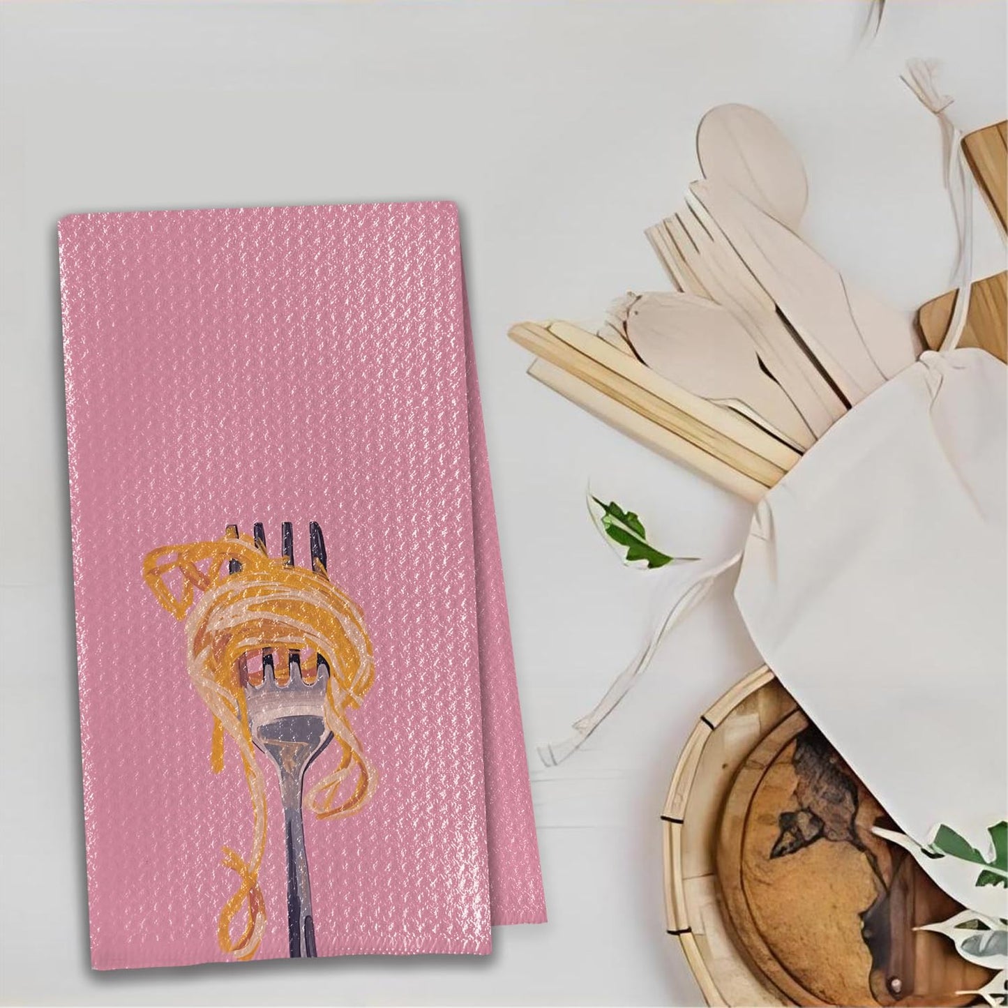 Bon Appetite Modern Kitchen Towels, Farmhouse French Dish Tea Towels for Kitchen, Gifts for Cooking Lovers Decorative Hand Towels, 16x24 Inch WN420