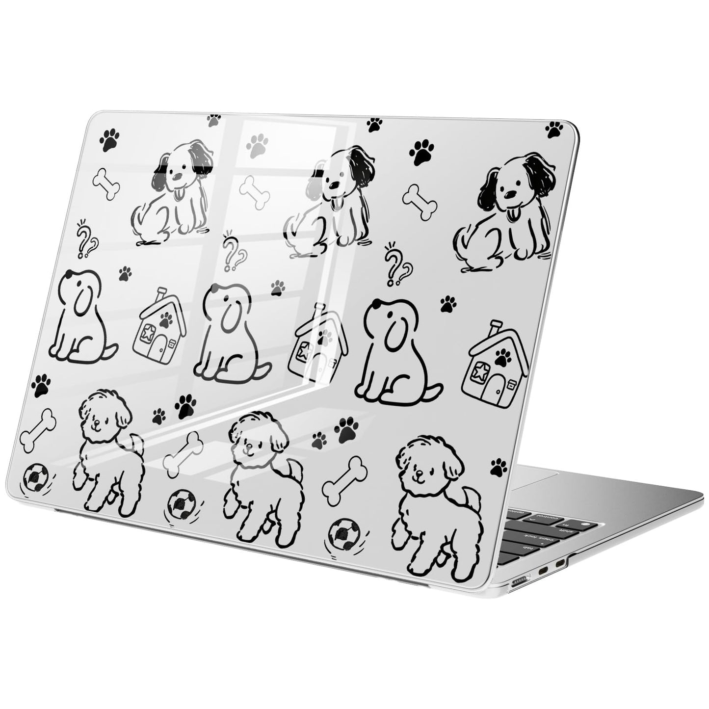Compatible with MacBook Air 15 inch Case M5 M4 M3 M2 2026-2023 Release A3448 A3241 A3114 A2941, Cute White Polka Dot Protective Hard Shell Clear Black Cover for Mac Air 15.3 inch WN420