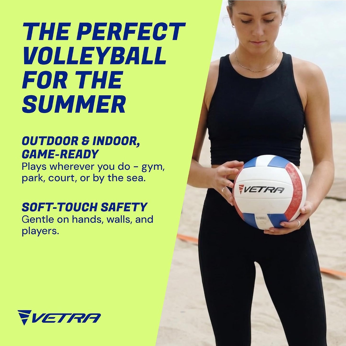 VETRA Premium, Soft Touch Volleyball, Official Size 5, Super Soft Volleyball Training Equipment for Professional & Recreational Use Practice, Sports & Outdoor, Women & Men WN420