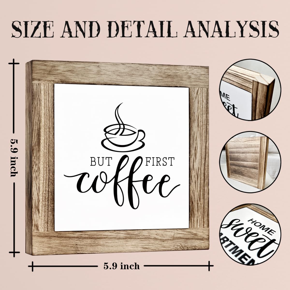 Funny Wooden Coffee Bar Decor Sign, Bar Decorations, in the Morning When Rise Give Me Jesus (and Coffee), Cafe Table Top Shelf Accessories, Cafe Signs Decor 5.9x5.9 Inches BST202