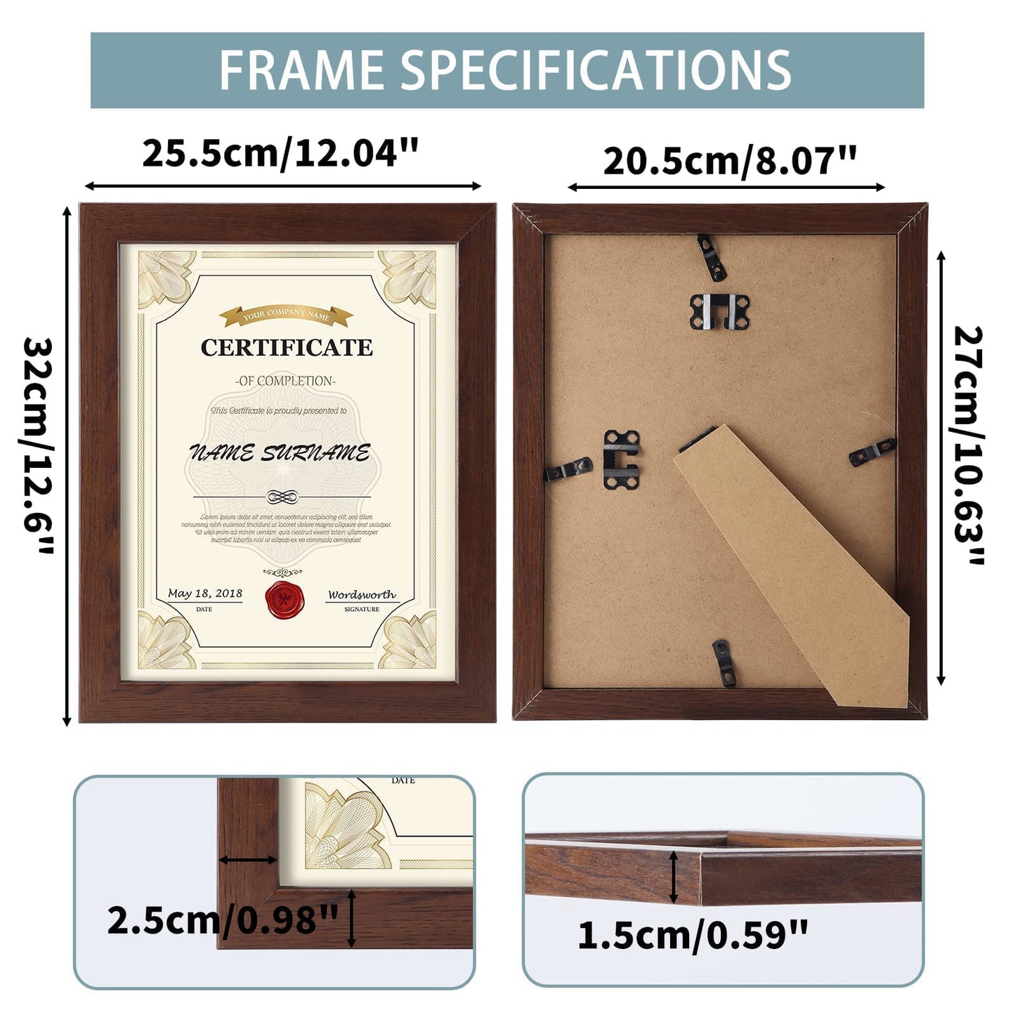 CRUGLA 8.5x11 Picture Frame Set of 11 N26