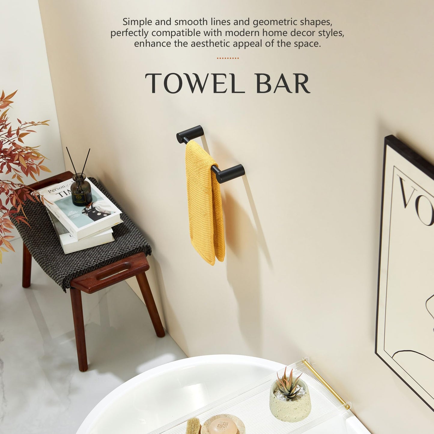 KOKOSIRI Bathroom Hand Towel Rings 9-Inch Hand Towel Holder Wall Mounted Bathroom Hardware Accessories Oil Rubbed Bronze Stainless Steel, B4007ORB-L9 BST202