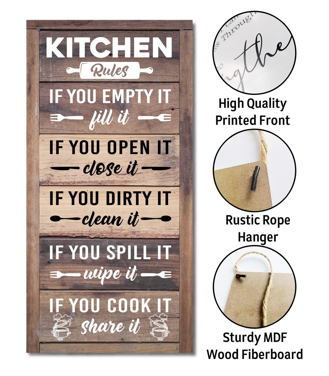 Rustic & Funny Bathroom Signs - Western & Farmhouse Bathroom Rules Wall Decor E1 BST202