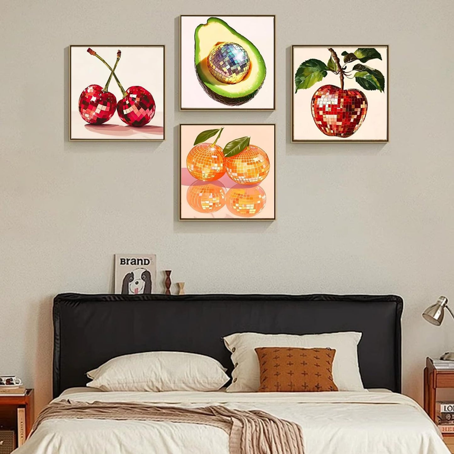 AIBOERL Cherry Diamond Art Kits for Adults,Cherry 5D Diamond Painting Kits for Adults Beginners,DIY Full Round Drill Diamond Dot Painting Gem Art Kits for Adult, Home Wall Decor 12x16Inch BST220