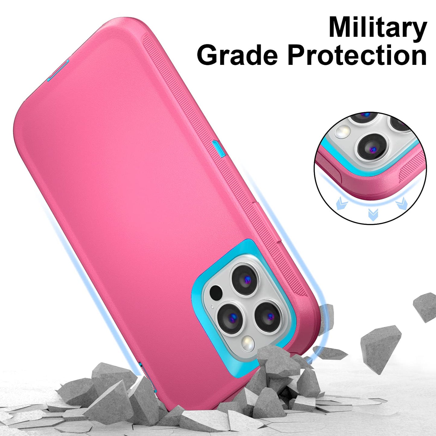 for iPhone 11 Case with Belt Clip Holster Kickstand & 2 Screen Protector, Full Protection Heavy Duty Phone Case, Shockproof Drop-Proof Durable Cover 6.1" [Black+Clip] WN420