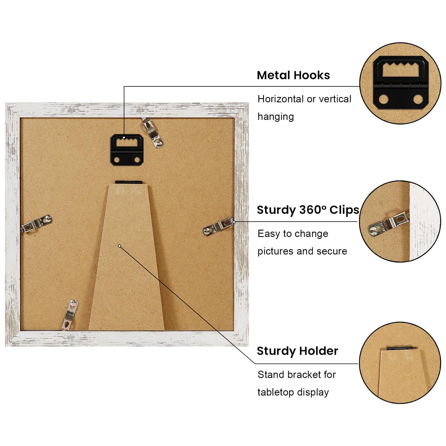 YESKAY 8x10 Picture Frame Set of 9, Display Pictures 5x7 with Mat or 8 x 10 Without Mat, Multi Photo Frames for Wall Mounting or Table Top Display, Blue BST326H
