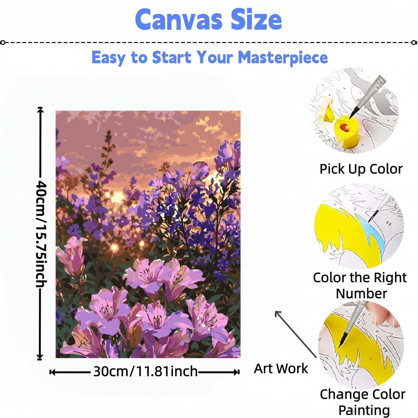 DOTSTART Paint by Numbers Kit for Adults,Beautiful View Paint by Number for Adults,Acrylic Adults' Paint-by-Number Kits, DIY Easy Paint by Number Adult Canvas for Home Wall Art Decor, 11.8X15.75 inch BST220