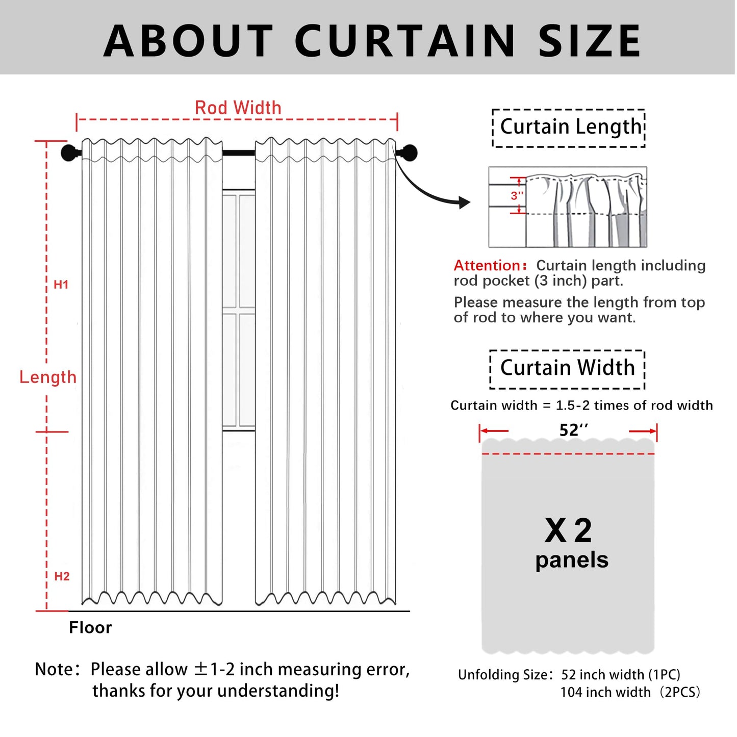 XWZO White Blackout Curtains with Tiebacks - Rod Pocket & Back Tab Heat and Full Light Blocking Window Panels for Bedroom/Nursery, 84 Inches Long Thermal Insulated Draperies, W42 x L84, Set of 2 BST326H