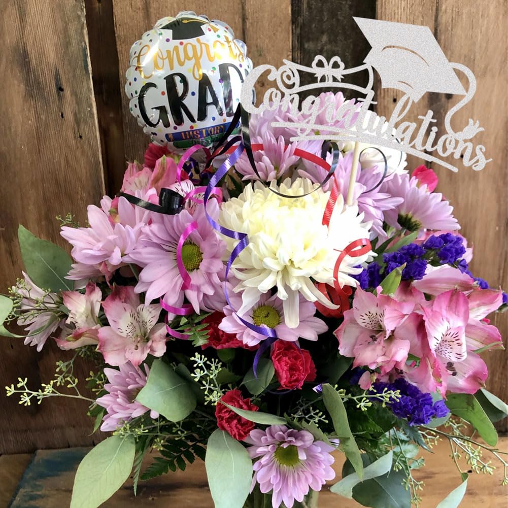 Congratulations 2026 Graduation Cake Topper Red Glittery Class of 2026 Cake Topper Congrats Grad Party Cake Decor for 2026 Senior High School College Grad Party Supplies Decorations BST220