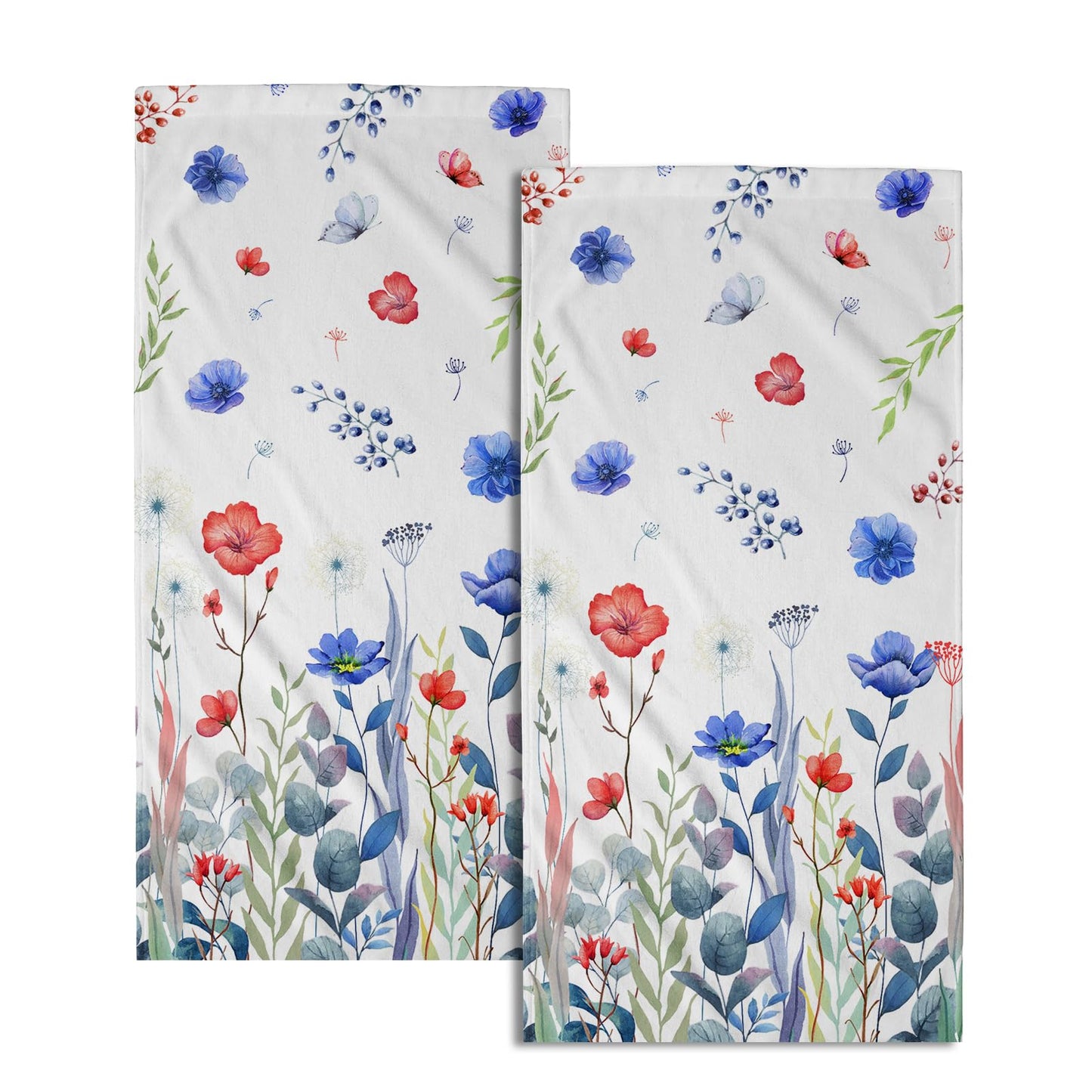 Imiss Coral Starfish Hand Towels for Bathroom，Nautical Coastal Seashell Guest Towels 14.4 x 28.3 Inch Set of 2 Soft Small Bath Towel Kitchen Dish Towels for Home Hotel Gym Spa BST220