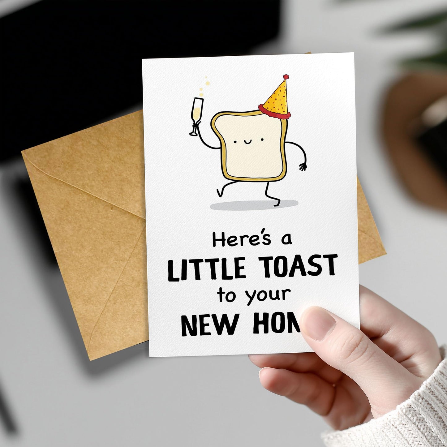 Congrats on Your New Home Housewarming Greeting with Gold Lettering and Key Design, Funny Congratulations Gift for New Homeowners, First-Time Buyers, Friends, Neighbors, Real Estate Clients Single 5.3''x8'' with Envelope BST326L